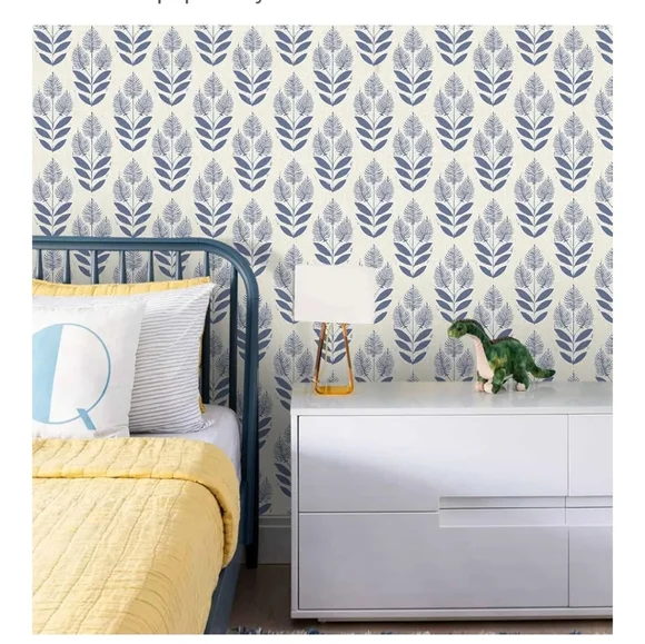 Blue Leaf Pattern Wall Art - Picture 5 of 8